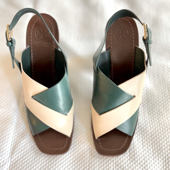 Tory Burch Shoes - TORY BURCH Leather Slingback Sandals Size: US 9.5